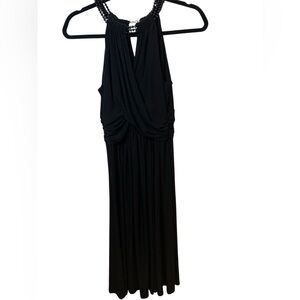 Jones New York Black Asymmetrical Cowl Neck Gown
